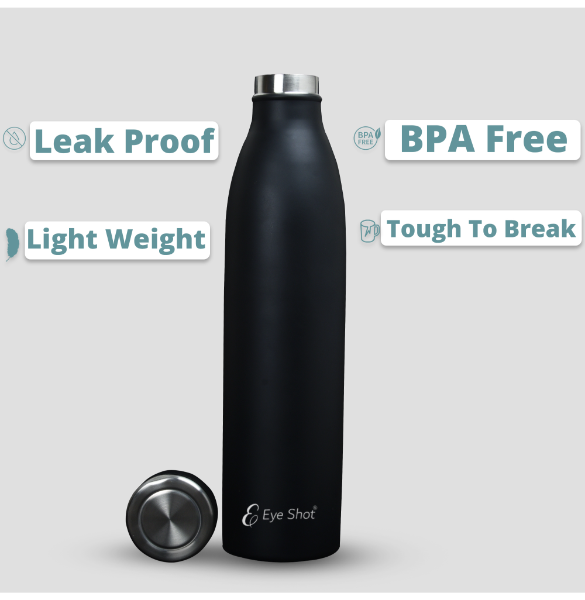 Exclusive White Stainless Steel Double Wall Water Bottle | Eco-Friendly | Non-Toxic & BPA Free | Rust-Proof, Lightweight, Leak-Proof | Hot & Cold 12Hrs Feature  (750ml) - PIX-2007/White