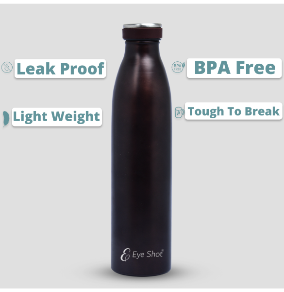 Exclusive Wine Color Stainless Steel Double Wall Water Bottle | Eco-Friendly, Non-Toxic & BPA Free Water Bottle | Rust-Proof, Lightweight, Leak-Proof & Durable | Hot & Cold Upto 12Hrs Feature (750ml) - PIX-2007/Wine