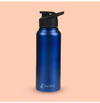 Dual Curve Mini Blue Stainless Steel Water Bottle | Leak-Proof & Long Lasting Bottle | Eco-Friendly, Non-Toxic & BPA Free, Compact Water Bottle | Rust-Proof, Lightweight - PIX-DG-021/Blue 500 ML