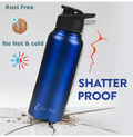 Dual Curve Mini Black Stainless Steel Water Bottle | Eco-Friendly, Non-Toxic & BPA Free, Compact Water Bottle | Rust-Proof, Lightweight, Leak-Proof & Long Lasting - PIX-DG-021/BK 500 ML