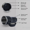 Strong Modern Handle Coffee Mug | Water, Tea & Coffee Mug | Stylish & Trendy Design | Durable Travel/Indoor Coffee/Tea/Water Handle Mug With Lid (350ml) - PIX-2053/Black