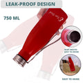 Red Loop Bottle Stainless Steel Water Bottle | Rust-Proof, Lightweight Bottle | Eco-Friendly, Non-Toxic & BPA Free, Compact Water Bottle  | Leak-Proof & Long Lasting Bottle (750ml) - PIX/2019/Red