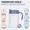 Blue Strip Tall Mug Blue Lid Coffee/Tea Mug Stainless Steel Double Wall Mug With Lid For Convenient Use In Office Or Home, Easy To Carry, Smooth Edges (380 ml) - PIX-2061/White