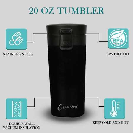 Liva Coffee Mug Insulated Tumbler | Double Wall Insulated Stainless Steel Water, Tea & Coffee Tumbler | Keeps Beverage Hot And Cold For 12Hrs | Durable Travel/Indoor Coffee/Tea/Water Mug With Lid (480ml) - PIX-2051/Black