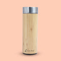 Bamboo Finish Stainless Steel Vaccum Insulated Bottle with Double Wall | Hot & Cold Upto 12Hrs | Eco-Friendly, Non-Toxic & BPA Free Water Bottle (500ml) - PIX-3002/Bamboo