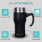 Strong Modern Handle Coffee Mug | Water, Tea & Coffee Mug | Stylish & Trendy Design | Durable Travel/Indoor Coffee/Tea/Water Handle Mug With Lid (350ml) - PIX-2053/Black