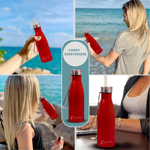 Red Loop Bottle Stainless Steel Water Bottle | Rust-Proof, Lightweight Bottle | Eco-Friendly, Non-Toxic & BPA Free, Compact Water Bottle  | Leak-Proof & Long Lasting Bottle (750ml) - PIX/2019/Red